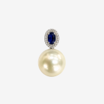 Pearl Pendant Necklace for Women, Silver Tone Oval Gemstone Drop Necklace Elegant Daily Party Jewelry