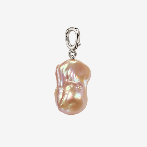 Colorful Baroque Pearl Pendant Charm,Silver Tone Lobster Clasp Irregular Large Pearl Pendant for Women Necklace Jewelry
