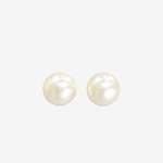 Round Freshwater Pearl Stud Earrings for Women,Classic White Smooth Pearl Ear Studs,Minimalist Daily Wear Fine Jewelry Gift