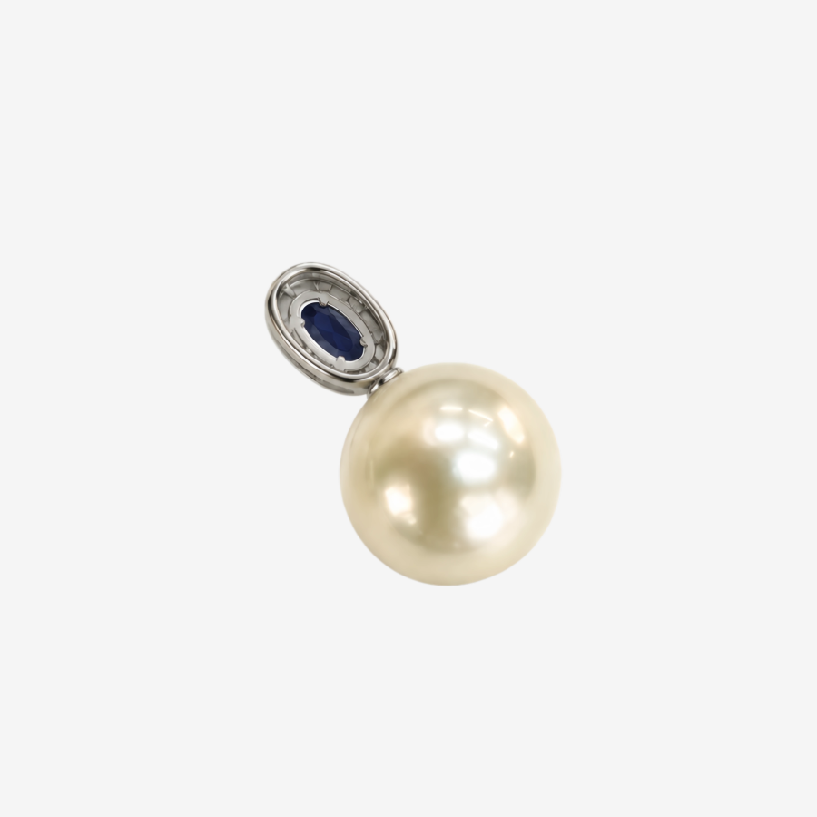 Pearl Pendant Necklace for Women, Silver Tone Oval Gemstone Drop Necklace Elegant Daily Party Jewelry