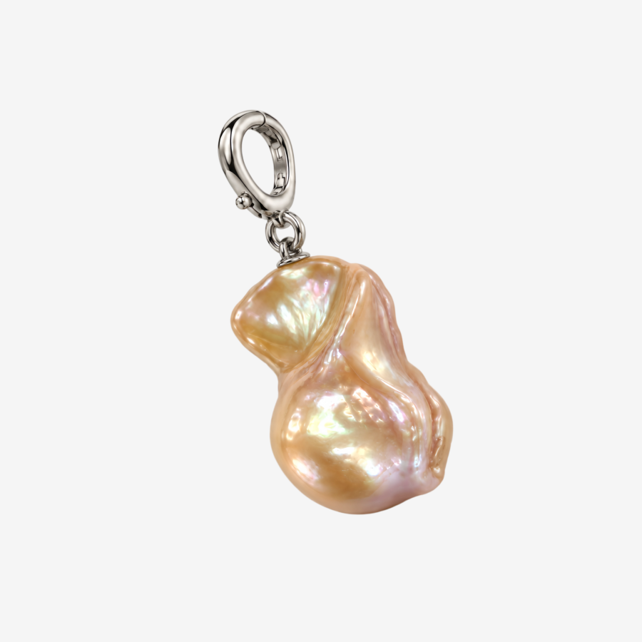 2 Colorful Baroque Pearl Pendant Charm,Silver Tone Lobster Clasp Irregular Large Pearl Pendant for Women Necklace Jewelry