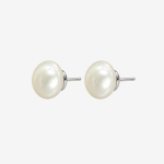 Round Freshwater Pearl Stud Earrings for Women,Classic White Smooth Pearl Ear Studs,Minimalist Daily Wear Fine Jewelry Gift