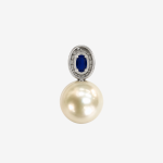 Pearl Pendant Necklace for Women, Silver Tone Oval Gemstone Drop Necklace Elegant Daily Party Jewelry