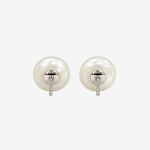 Round Freshwater Pearl Stud Earrings for Women,Classic White Smooth Pearl Ear Studs,Minimalist Daily Wear Fine Jewelry Gift