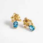 Topaz flower drop earrings
