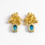 Topaz flower drop earrings