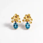 Topaz flower drop earrings
