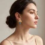 Topaz flower drop earrings