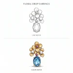 Topaz flower drop earrings