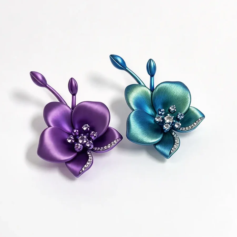 Titanium Two-Tone Flower Pendant