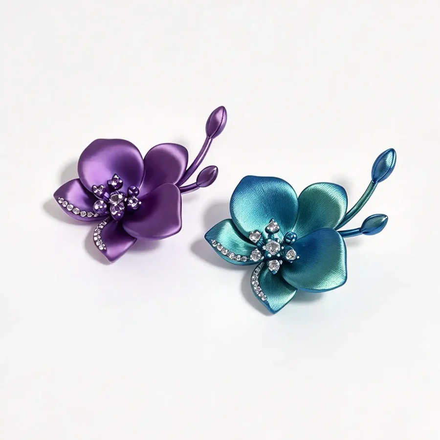 Titanium Two-Tone Flower Pendant