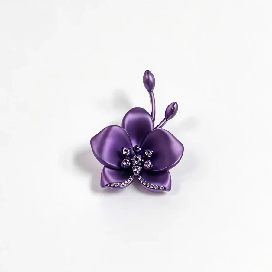Titanium Two-Tone Flower Pendant