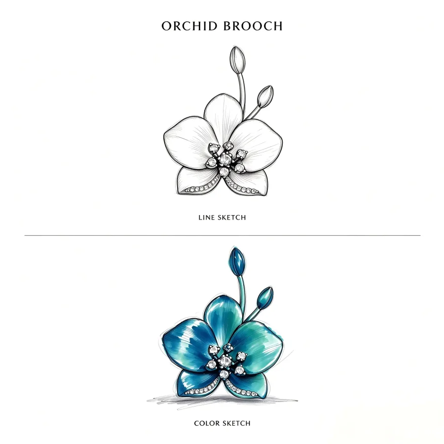 Titanium Two-Tone Flower Pendant