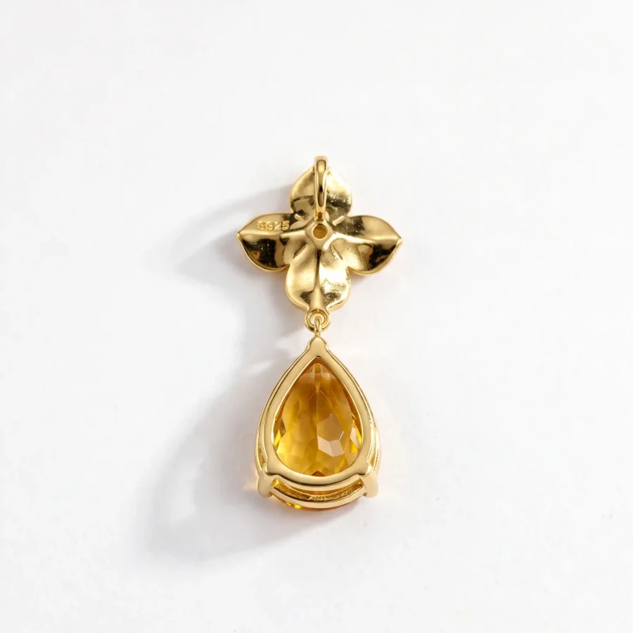 Citrine flower pendant