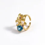 Topaz flower ring