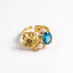 Topaz flower ring