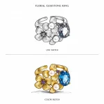 Topaz flower ring