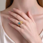 Topaz flower ring