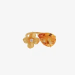 HSJ001 A Citrine Pear Flower Ring
