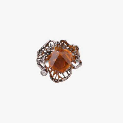 Openwork Citrine Ring