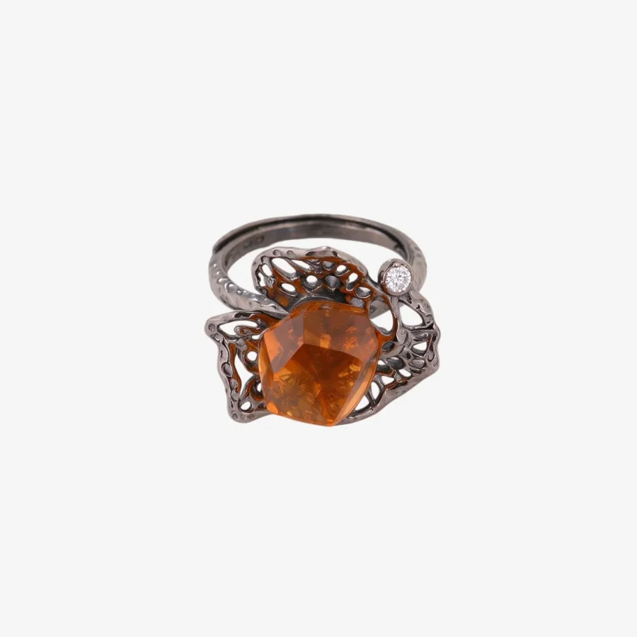 Openwork Citrine Ring