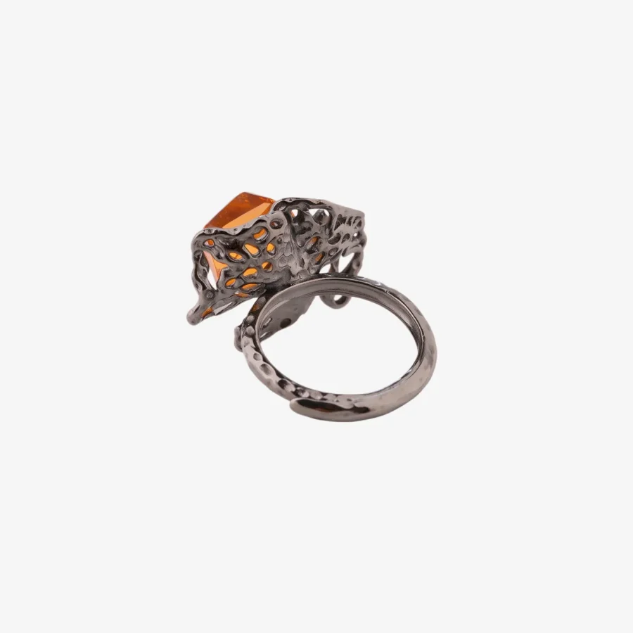 Openwork Citrine Ring