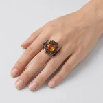 Openwork Citrine Ring