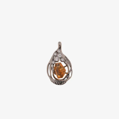 Black Silver Citrine Pendant