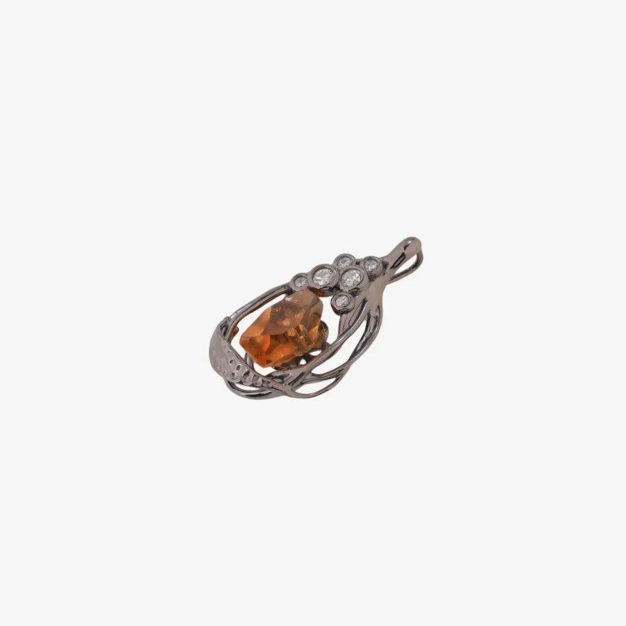 Black Silver Citrine Pendant