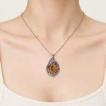 Black Silver Citrine Pendant