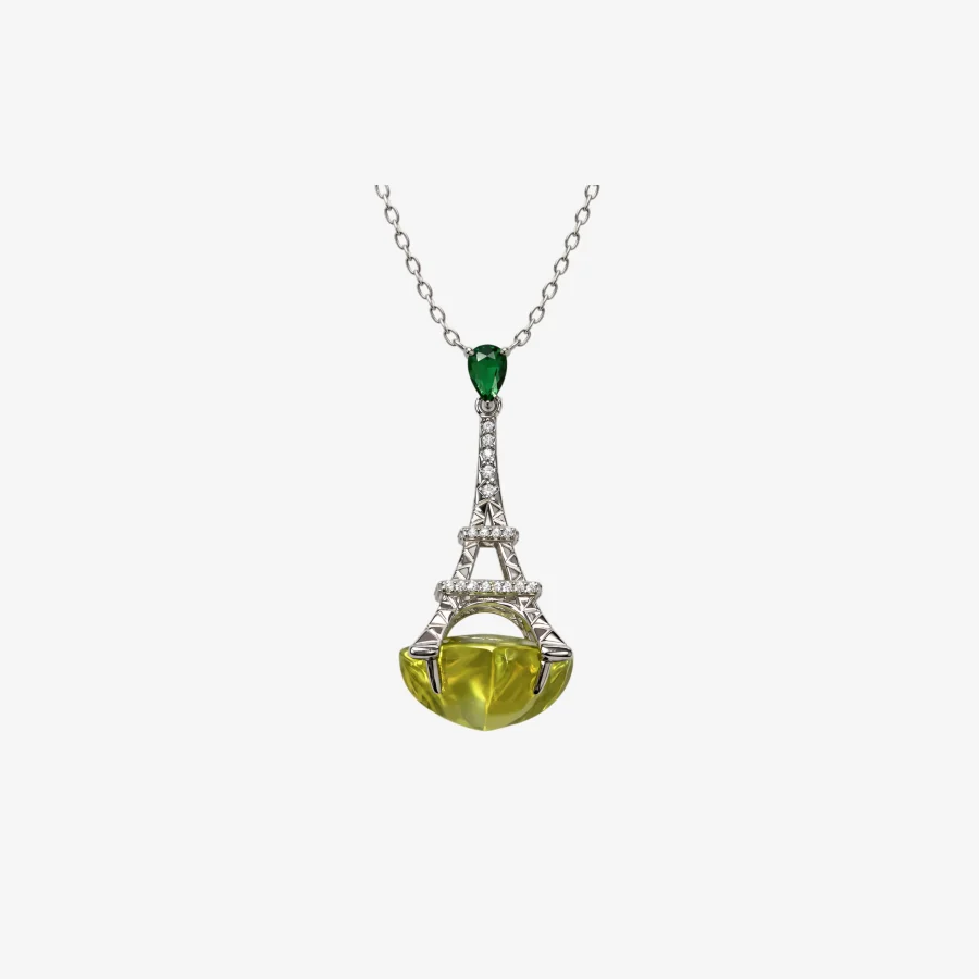 Paris Tower Citrine Necklace