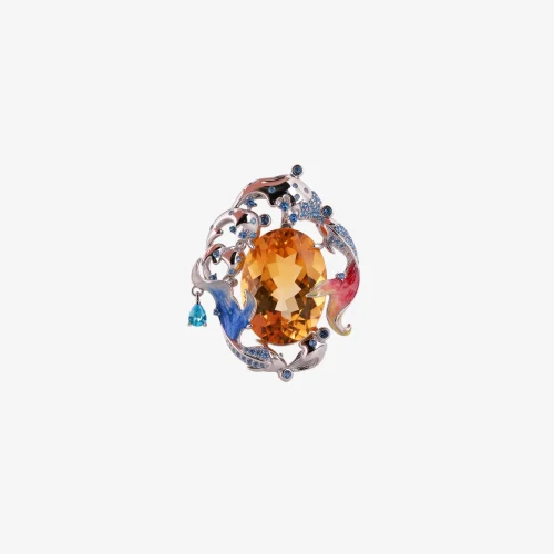 Koi Fish Citrine Pendant
