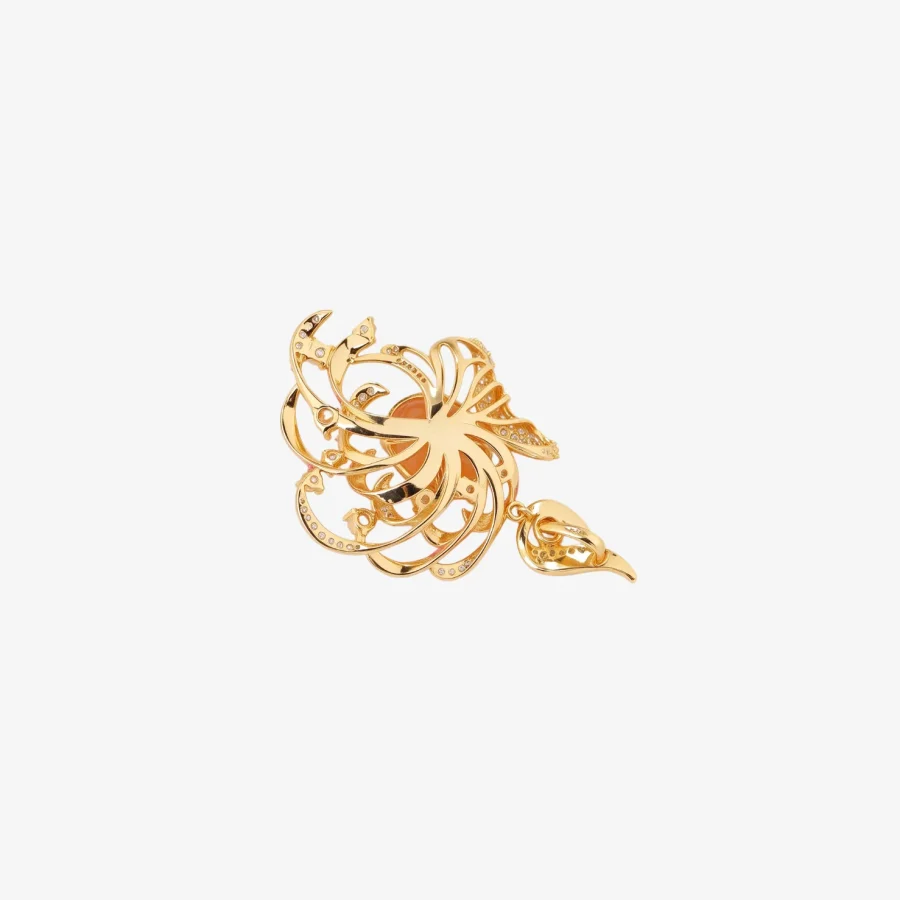Diamond Citrine Flower Pendant