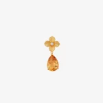 Pear Citrine Flower Pendant