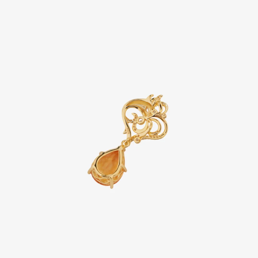 Citrine Heart Moon Pendant