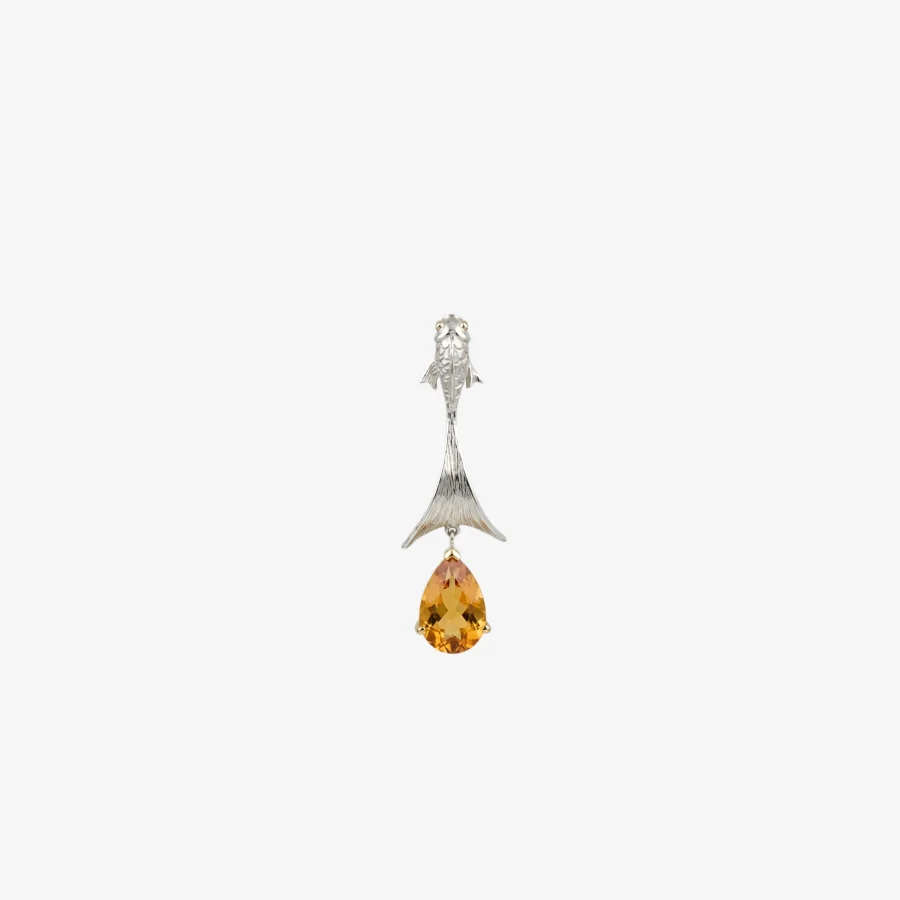Citrine Koi Fish Pendant