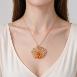 Openwork Insect Citrine Pendant