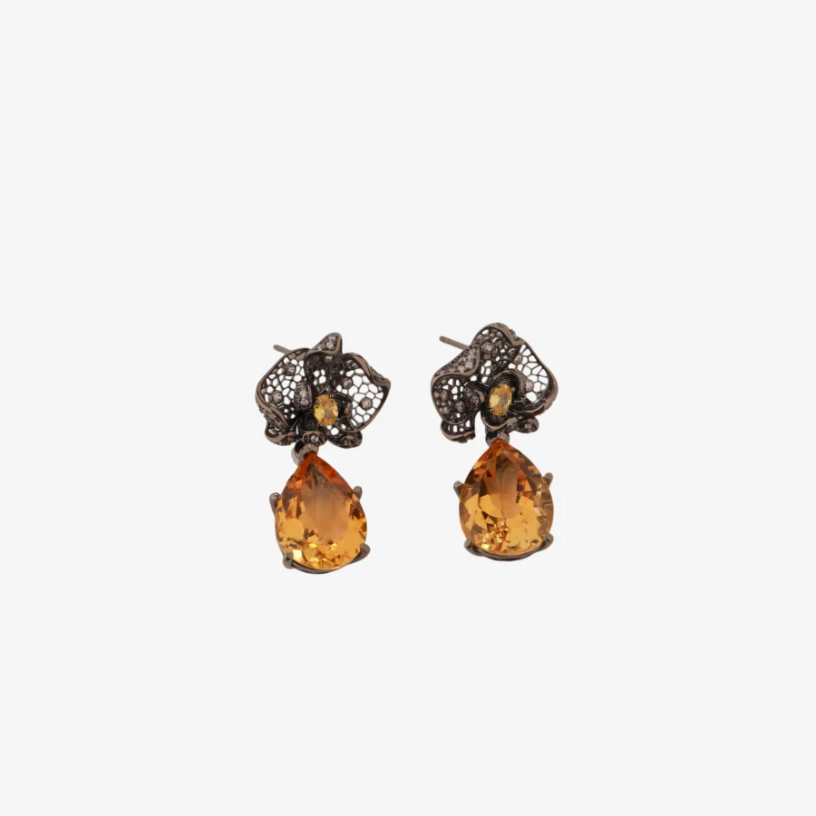 Black Gold Citrine Earrings