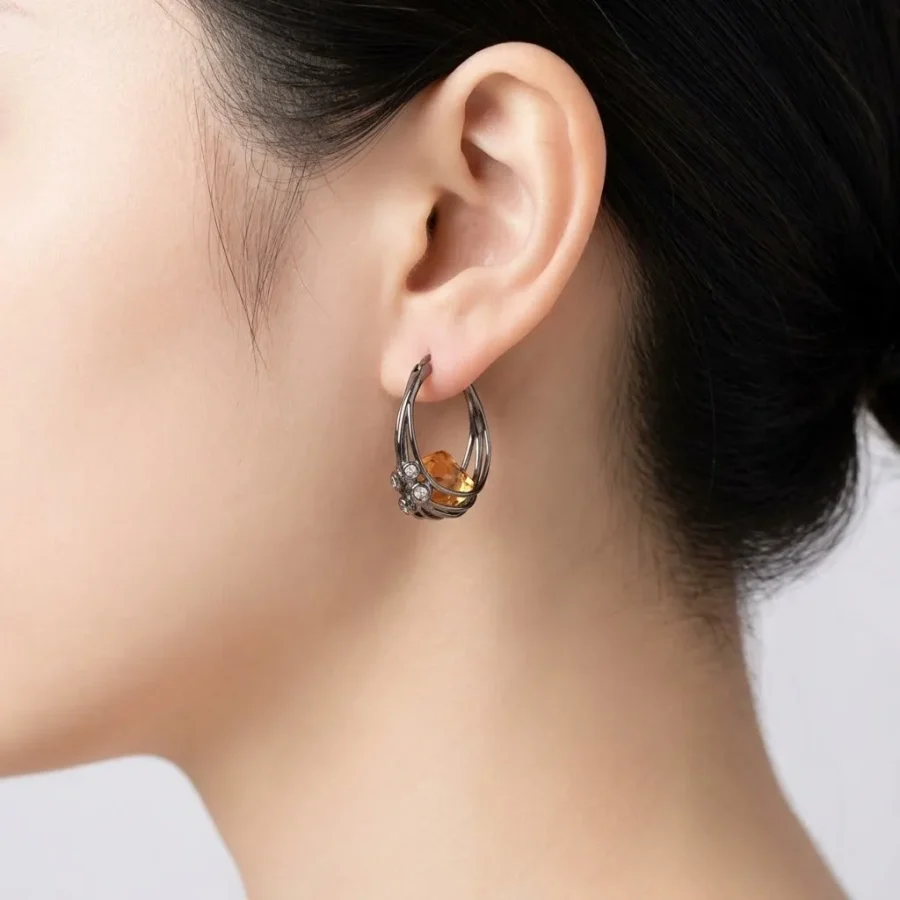 Citrine Hoop Earrings