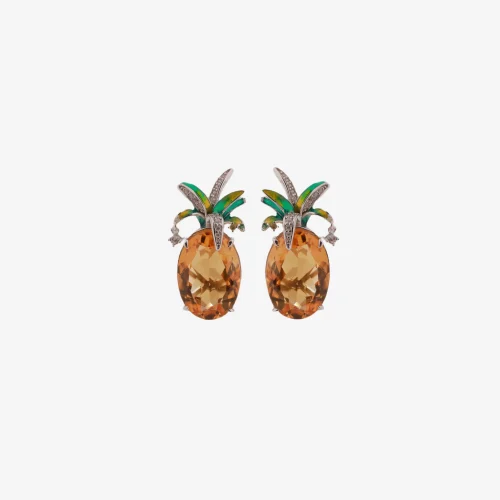 Citrine Pineapple Earrings