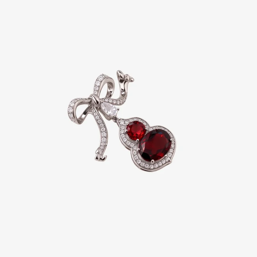 Garnet Gourd Bow Pendant