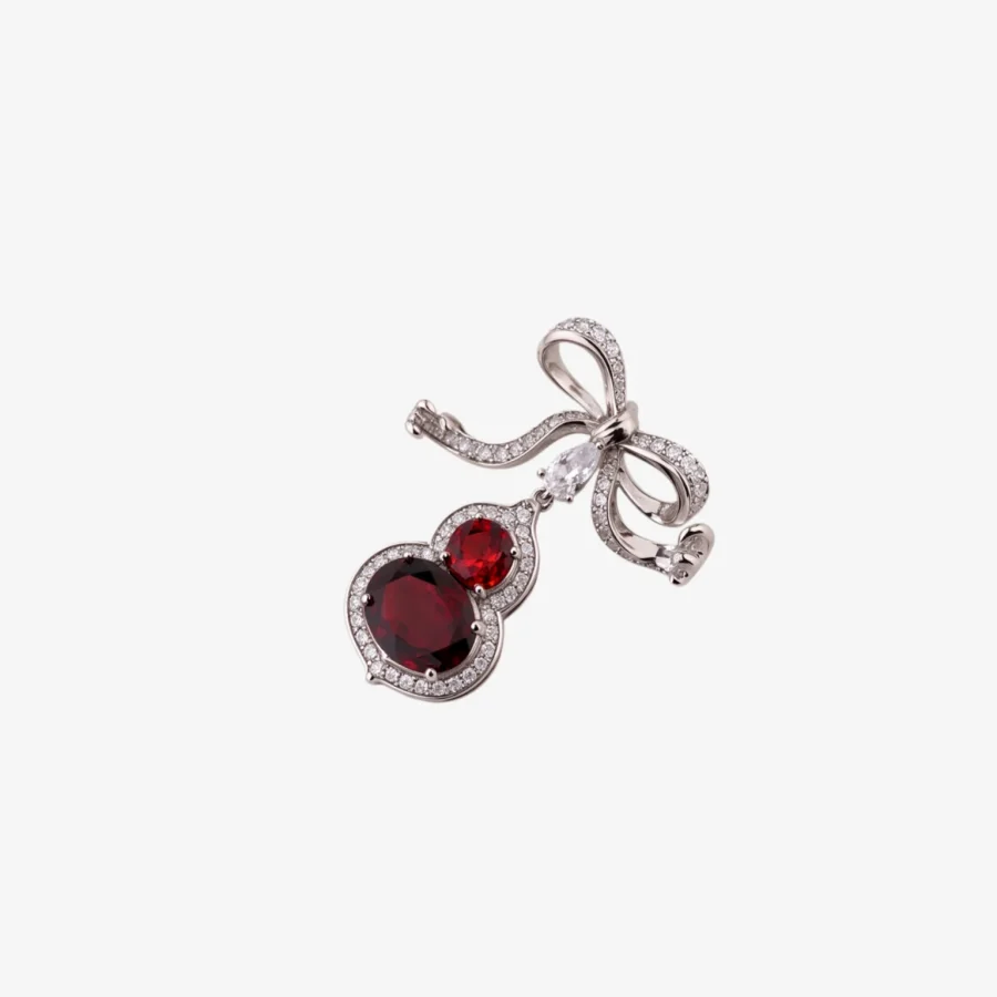 Garnet Gourd Bow Pendant