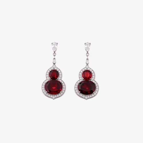 Garnet Gourd Earrings