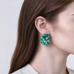 TJ010 D_10_04_2026 Two Tone Peony Flower Studs