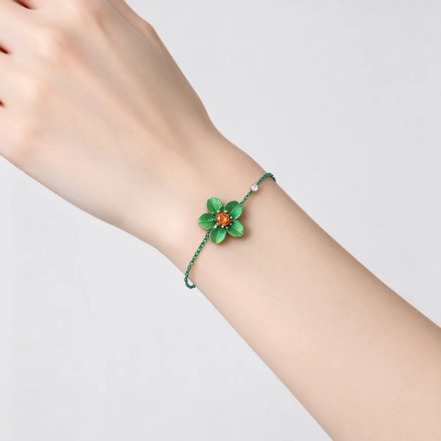 Green Flower Bracelet