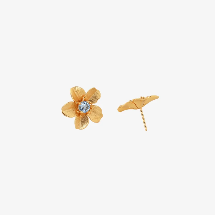 Blue Topaz Flower Earrings