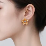 Blue Topaz Flower Earrings