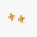 Topaz Round Flower Studs