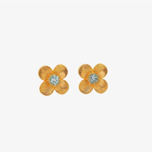 Topaz Round Flower Studs