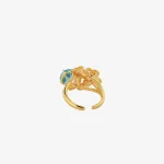 Topaz Pearl Flower Ring